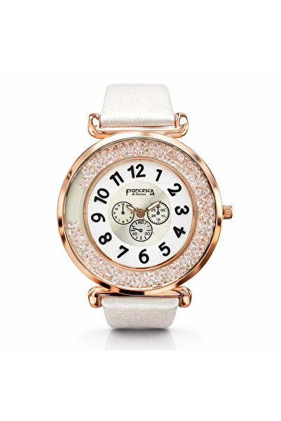 Francesca di Geneva Γυναικείο ρολόι, λευκό, μοντέλο με αριθμούς