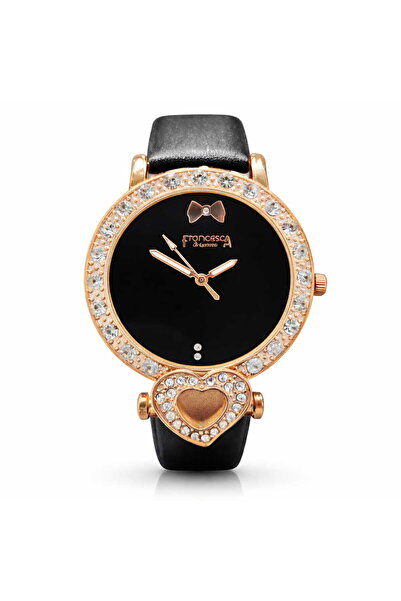Francesca di Geneva Ladies watch, heart model, Black,