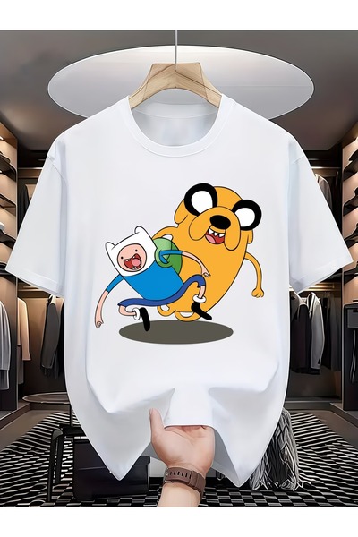 Toum Μπλουζάκι Adventure Time με στάμπα, unisex, oversized