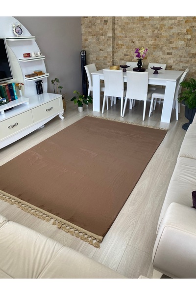 HALISHOP TAVŞAN POST KAHVE Kaymaz Deri Taban Oturma Odası Koridor Salon Halısı
