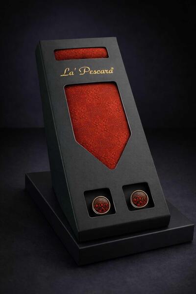 Kravatkolik Κλασικό Σετ Δώρου Ανδρικό Σετ με Γραβάτα και Μανικετόκουμπα με Σχ...