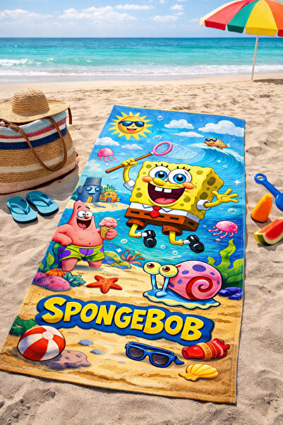 Elay Tekstil SpongeBob SquarePants Plaj Havlusu – Renkli Yaz Eğlencesi