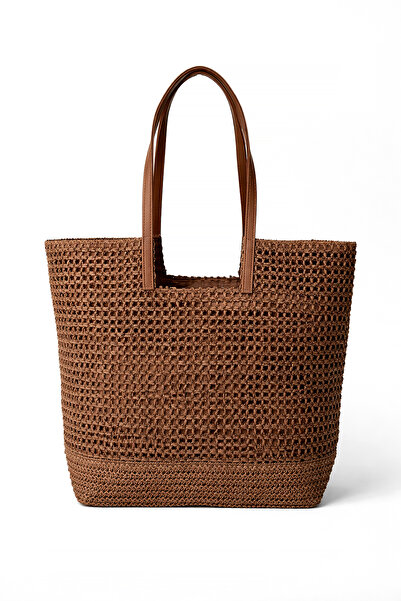 ELATAE Ψάθινη τσάντα παραλίας Γυναικεία τσάντα ώμου Καλοκαιρινή μεγάλου όγκου...