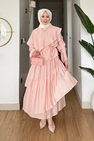 Tesettür Diyarı Vola Tansel Υφασμάτινη Μπλούζα με Ζώνη - Φούστα - Σετ Τεσσέτο...