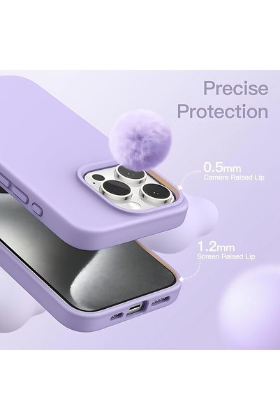 Generic Silicon Phone Cover Compatible with iPhone 14 Pro Max Phone Cover | Slim Fit Silicone Back Case for iPhone 14 Pro Max/Camera Protection/Hard Edge/Premium Back Case (Purple)