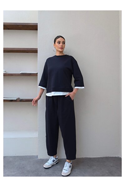 ESRAHELVACI Σετ Παντελονιών Φόρμας με Λεπτομέρειες Αντίθεσης