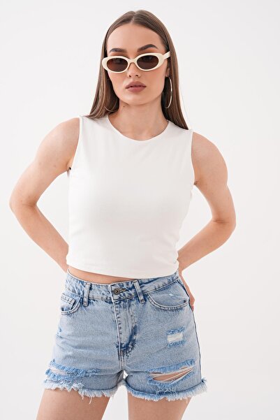 ŞİMAL Γυναικείο Φανελάκι με Λαιμόκοψη Ποδηλάτου 260219 -