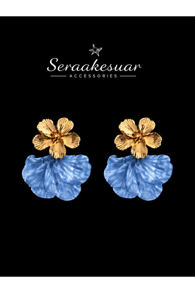 seraaksesuar Blue Floral Earrings