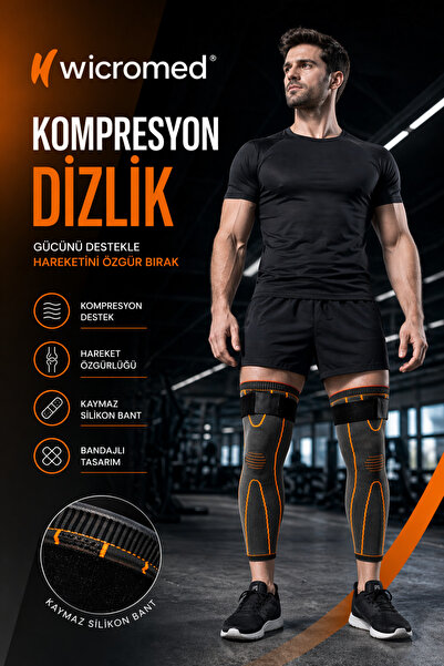 wicromed Kompresyon Destekli, Kaymaz, Ağrı Azaltıcı Diz Koruyucu Dizlik Lüx Örgü