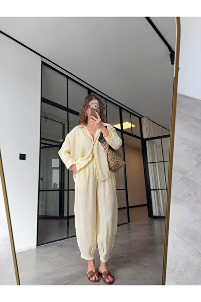 BB Bensu Buyruk ΣΕΤ ΠΑΝΤΕΛΟΝΙ ΚΑΙ ΠΟΥΚΑΜΙΣΟ OVERSIZE TENCEL