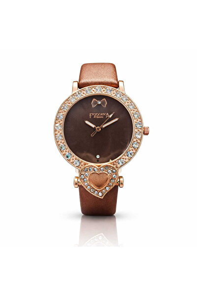 Francesca di Geneva Γυναικείο ρολόι, καφέ, μοντέλο καρδιάς.