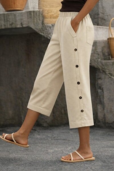 DRESSIFY WOMEN’S FASHION Γυναικείο παντελόνι μίντι με ψηλή μέση, ελαστικό και...