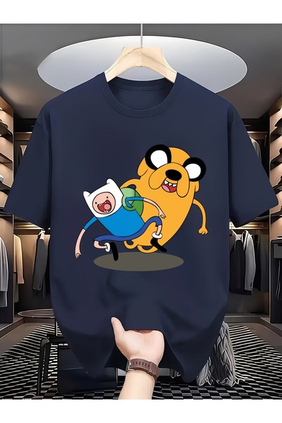 Toum Μπλουζάκι Adventure Time με στάμπα, unisex, oversized
