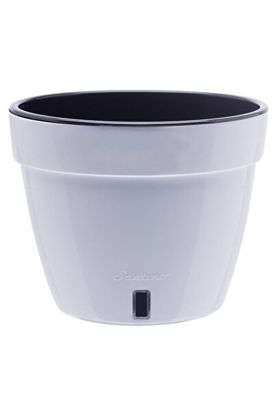 Floraria Tria's Ghiveci Happy Plants Asti - Alb - Negru 6 litri (23.5 cm)