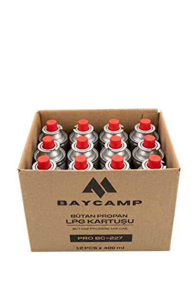 Baycamp 227GR 400 ml Butan Propan Lpg Kartuş – 12’li Paket