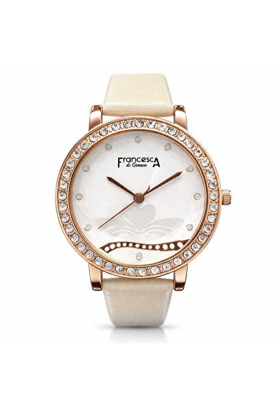 Francesca di Geneva Ladies watch, White Belt ,