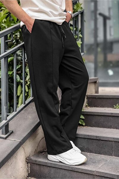 Madmext Μαύρο ανδρικό παντελόνι φόρμας με λεπτομέρεια ραφής στο μπροστινό μέρ...