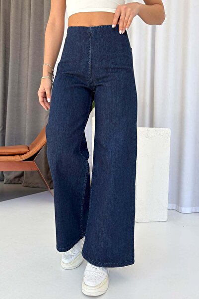 Mine Tan Butik Γυναικείο τζιν παντελόνι με ελαστική μέση - Μπλε ναυτικό