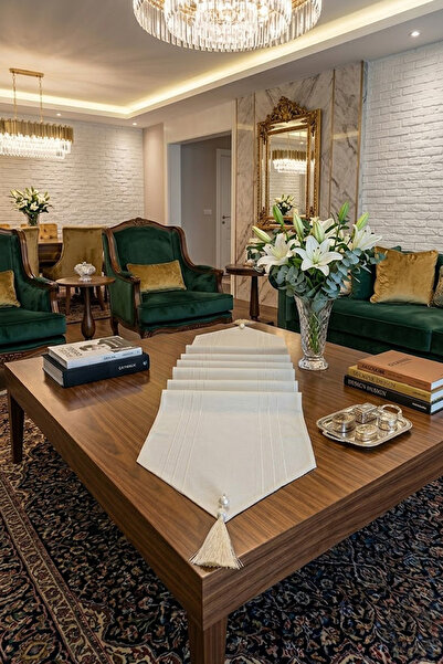 Çt Çeyizci Tekstil Ριγέ Μονό Χαλάκι, Colber Μονό Χαλάκι 40x140εκ. Εκρού