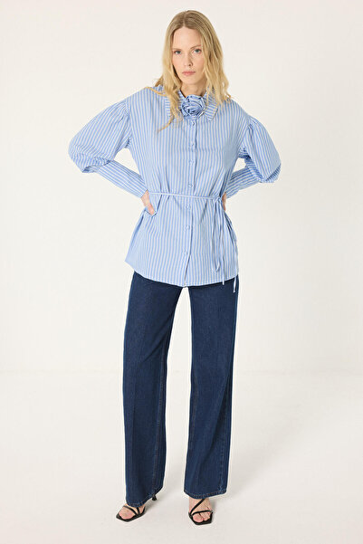 Touché Privé Rose Detailed Striped Shirt