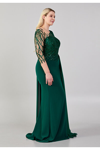 Sienna Fashion Μοναδικό Σμαραγδί Πράσινο Φόρεμα Σάντρα