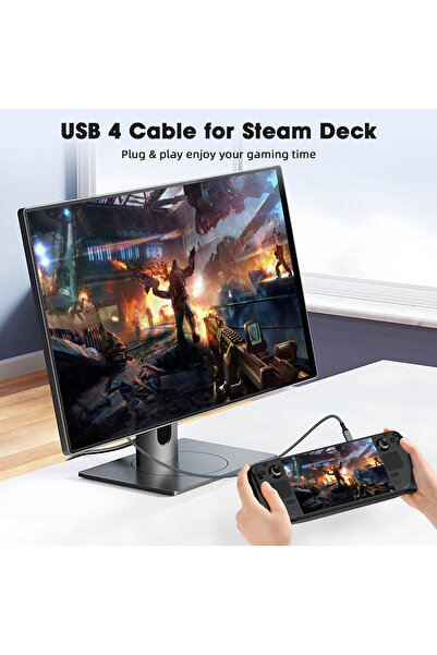 LivX FAST USB 4.0 40Gbps, 240W, 8K60Hz USB4.0 USB-C Kablosu 1.5 Metre Gri KLV-1.5