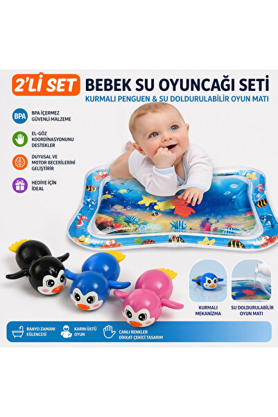 BC Bebek Su Oyuncağı Seti 2’li – Kurmalı Sevimli Penguen + Su Doldurulabilir ...
