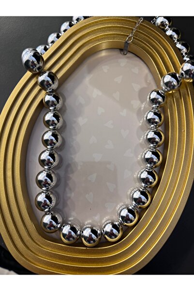 gozdeasutayaccessory Silver Color Steel Topcuk Necklace