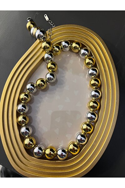 gozdeasutayaccessory Double Color Topcuk Necklace Steel