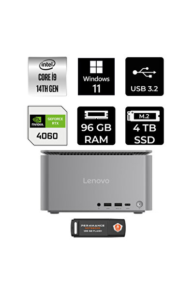 LENOVO ThinkCentre Neo i9 14900 96GB 4TB SSD RTX4060/8GB W11H Mini Masaüstü B...