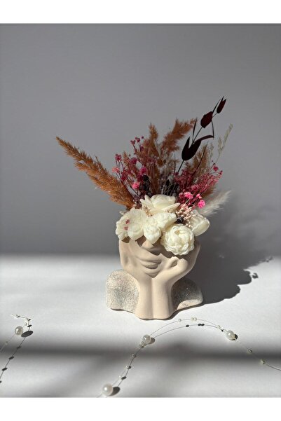 AS HOME STYLE Aranjament decorativ din ceară de soia – lumânare handmade cu f...