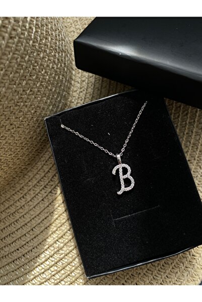Ezremu Store Silver lettered steel necklace
