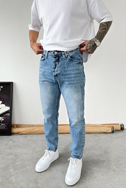 HAFKAGİYİM Παντελόνι Boyfriend με υφή, μπλε, απαλό ντεγκραντέ