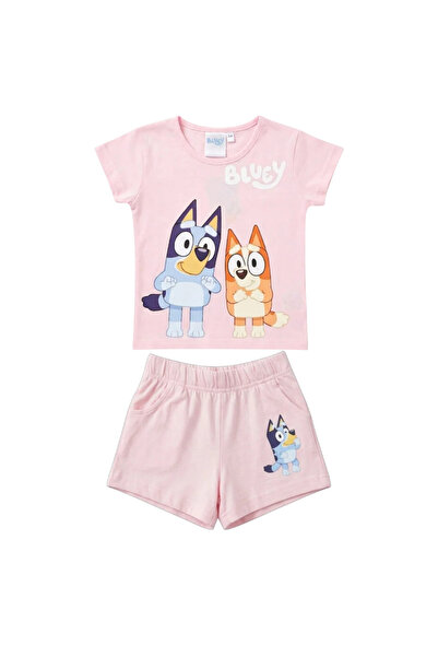 bluey Compleu copii, 2 piese, mânecă scurtă, 100% bumbac, roz,