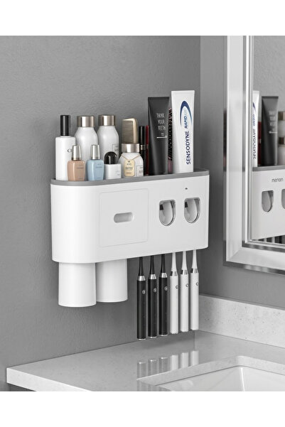 Marsilyan Επιτοίχια βάση οδοντόβουρτσας με αυτόματο διπλό διανομέα πολλαπλών ...