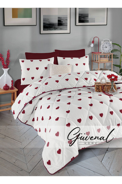 Güvenal Σετ υπνοδωματίου Mercy με σχέδια, πάπλωμα Ranforce με διπλό ελαστικό ...