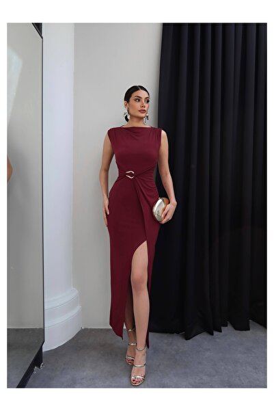 ESRAHELVACI Λεπτομερές φόρεμα με αγκράφα στο πλάι