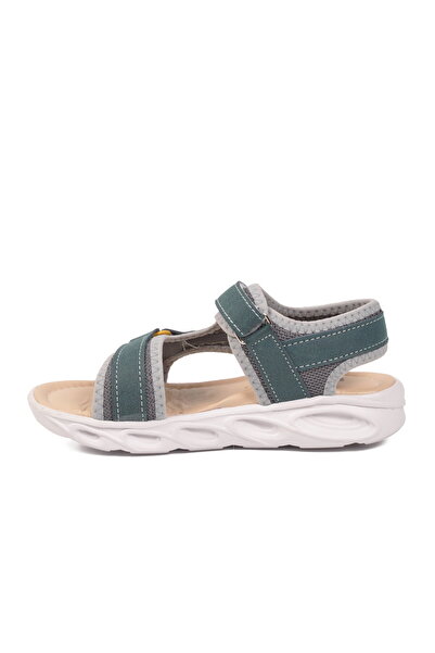 Cool Petrol Mavisi Cırtlı Işıklı Hafif Unisex Çocuk Sandalet Sage F