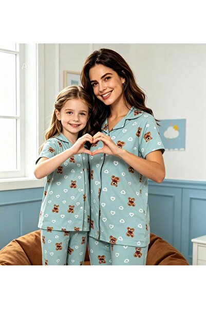 NiCe İç Giyim Комплект комбинирани пижами за майка и дъщеря, плат Милан, сезо...