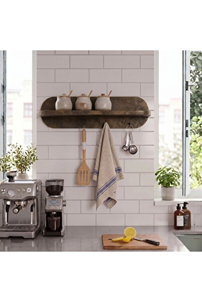L'occi Concept Circe 60 cm Mutfak Düzenleyici Duvar Rafı 3 Askılı Patara Bron...