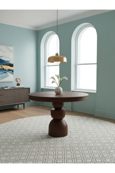 Gazzini Furniture Orbis Açılır Yuvarlak Ahşap Yemek Masası 100x100