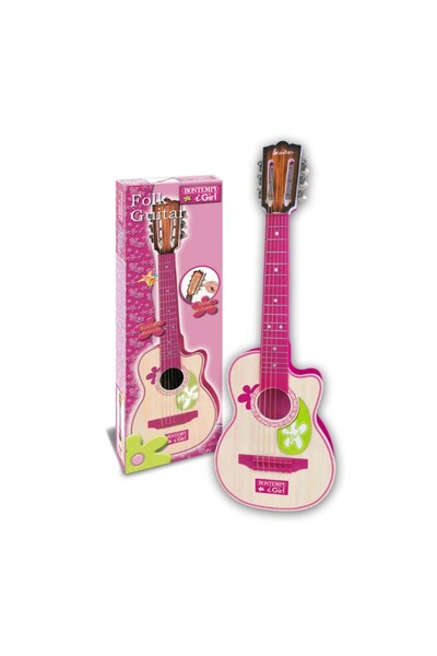 Bontempi ​ Chitară din lemn Bontempi roz cu 6 corzi 70cm (207071)