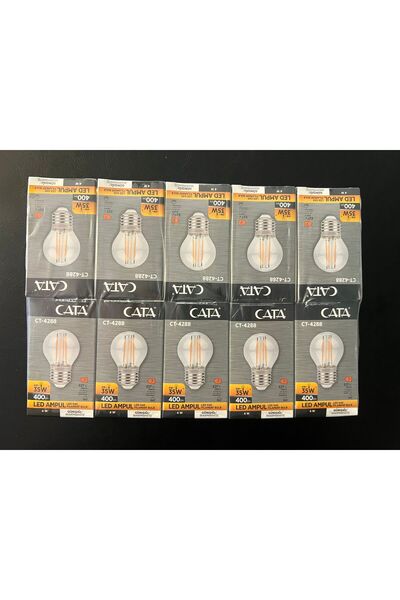 Cata 4 WATT GÜNIŞIĞI 3000 KELVİN ŞEFFAF CAM 400 LÜMEN G45 RUSTİK LED AMPÜL
