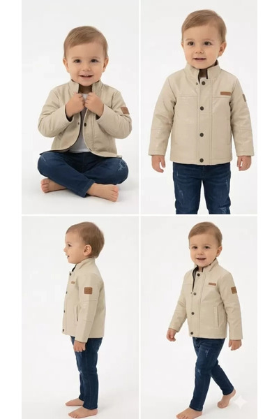 Generic Brand 2/5 Years Old 3-Piece Children's Set with Leather Jacket