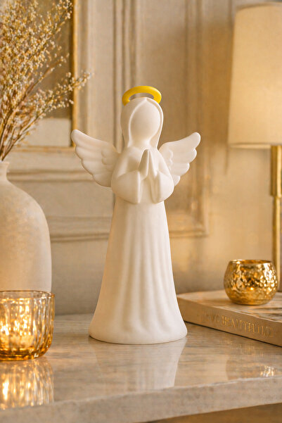 Arvella Studio Minimalist Melek Biblo – Dekoratif Angel Heykel, Modern Ev Ofi...