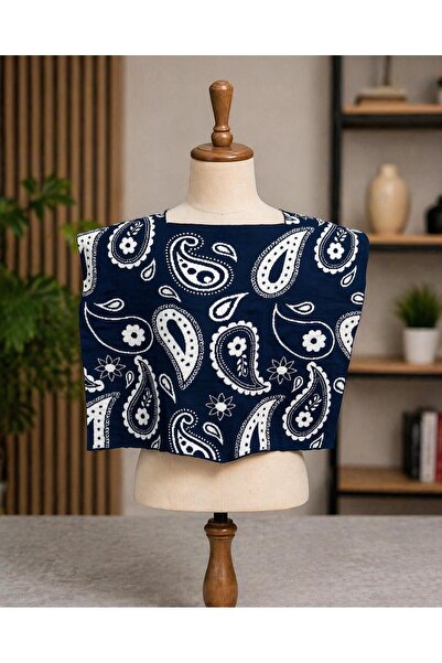 Kare Parçalı Atkı - Spor Triko Örme Omuz Atkısı - Unisex Boho Şal -Etnik Desenli Atkı