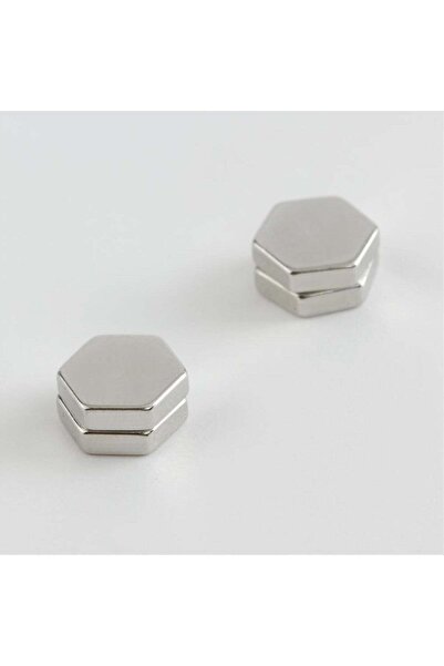 Marsilyan Hexagonal Figured Magnetic Earrings Ilkel-Bjt940