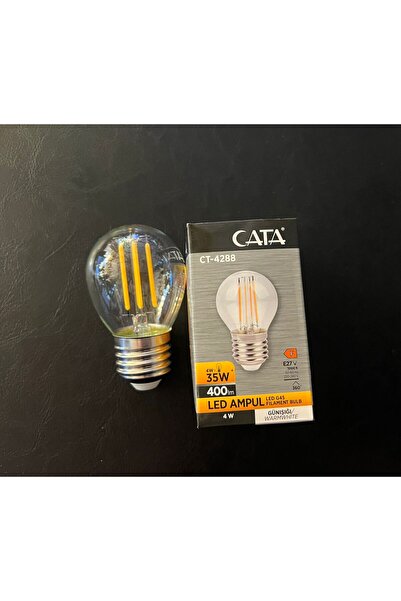 Cata 4 WATT GÜNIŞIĞI 3000 KELVİN ŞEFFAF CAM 400 LÜMEN G45 RUSTİK LED AMPÜL