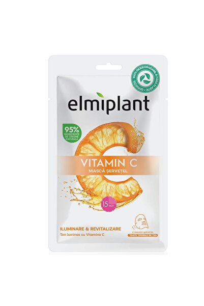 ELMIPLANT Μάσκα προσώπου με χαρτομάντιλο, Ελμιπλαντ, Βιταμίνη C, για λάμψη κα...