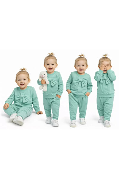 Generic Brand 6/24 Month Bowknot Combed Cotton Baby Set
